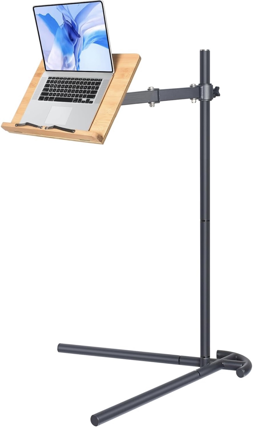 Adjustable Bamboo Laptop & Book Stand with Stand