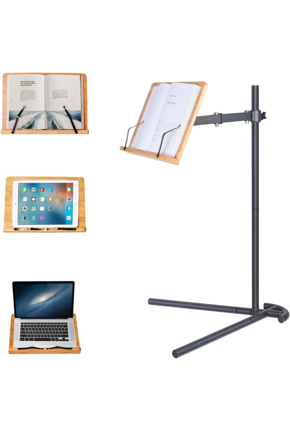 Adjustable Bamboo Laptop & Book Stand with Stand - photo 4