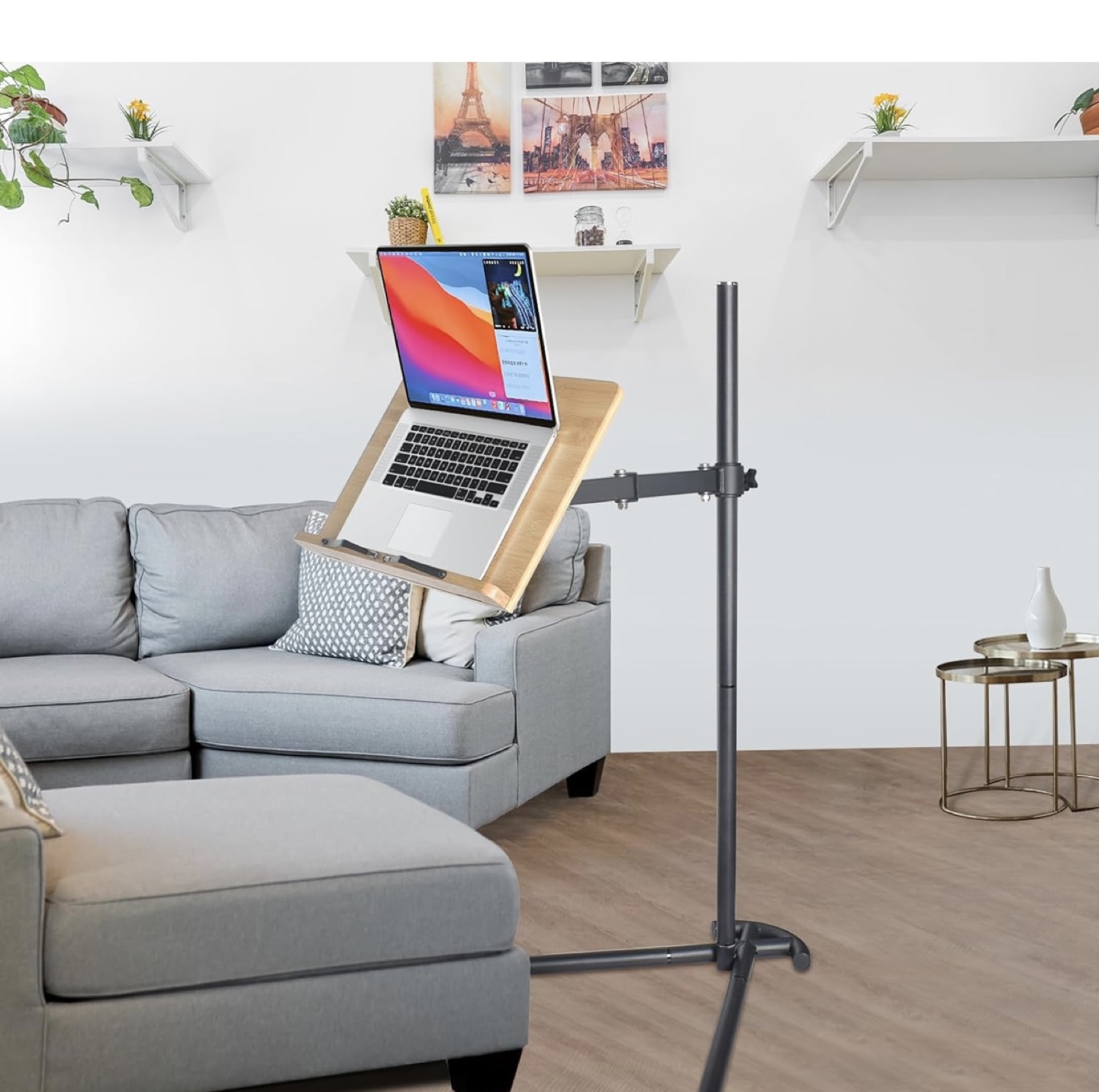 Adjustable Bamboo Laptop & Book Stand with Stand - photo 2