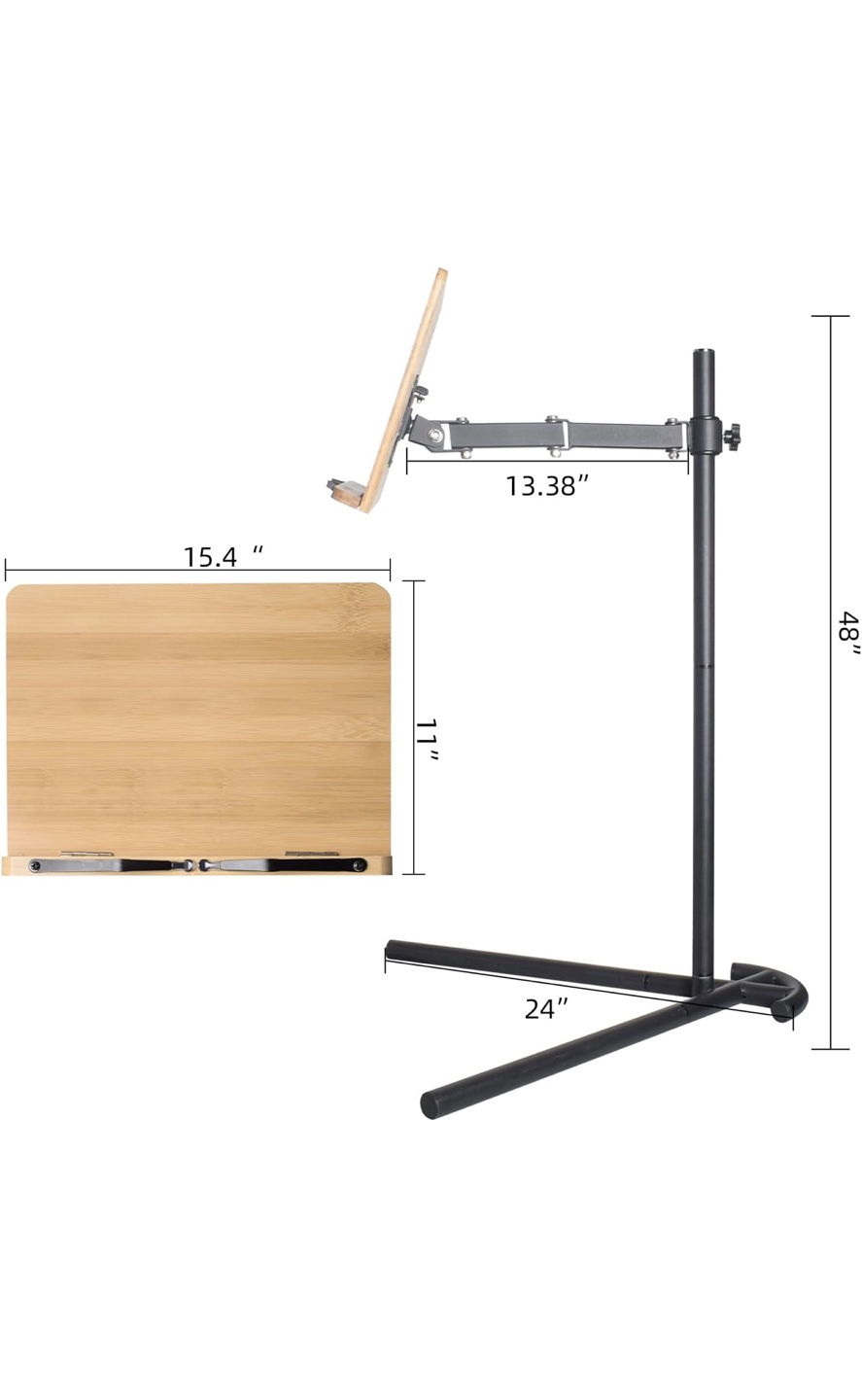 Adjustable Bamboo Laptop & Book Stand with Stand - photo 3
