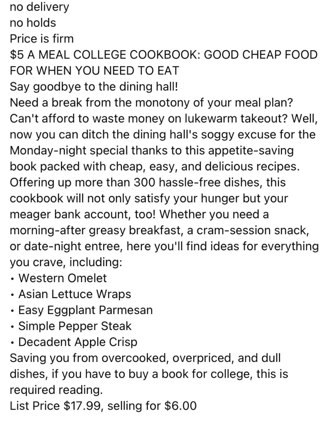 $5 A Meal College Cookbook image indicator(2)