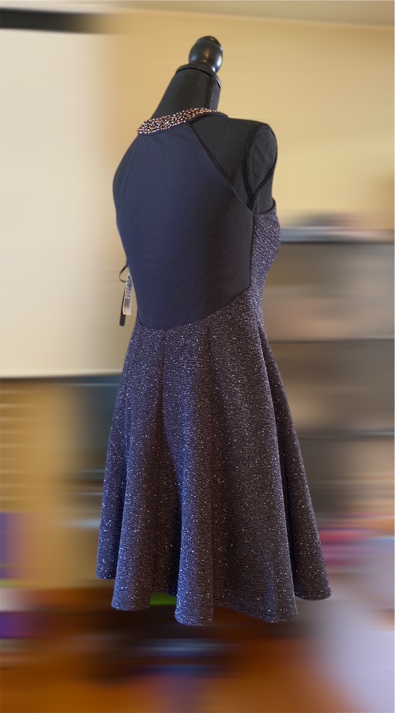 Sparkly Dark Gray Halter Dress Size 6 - photo 2