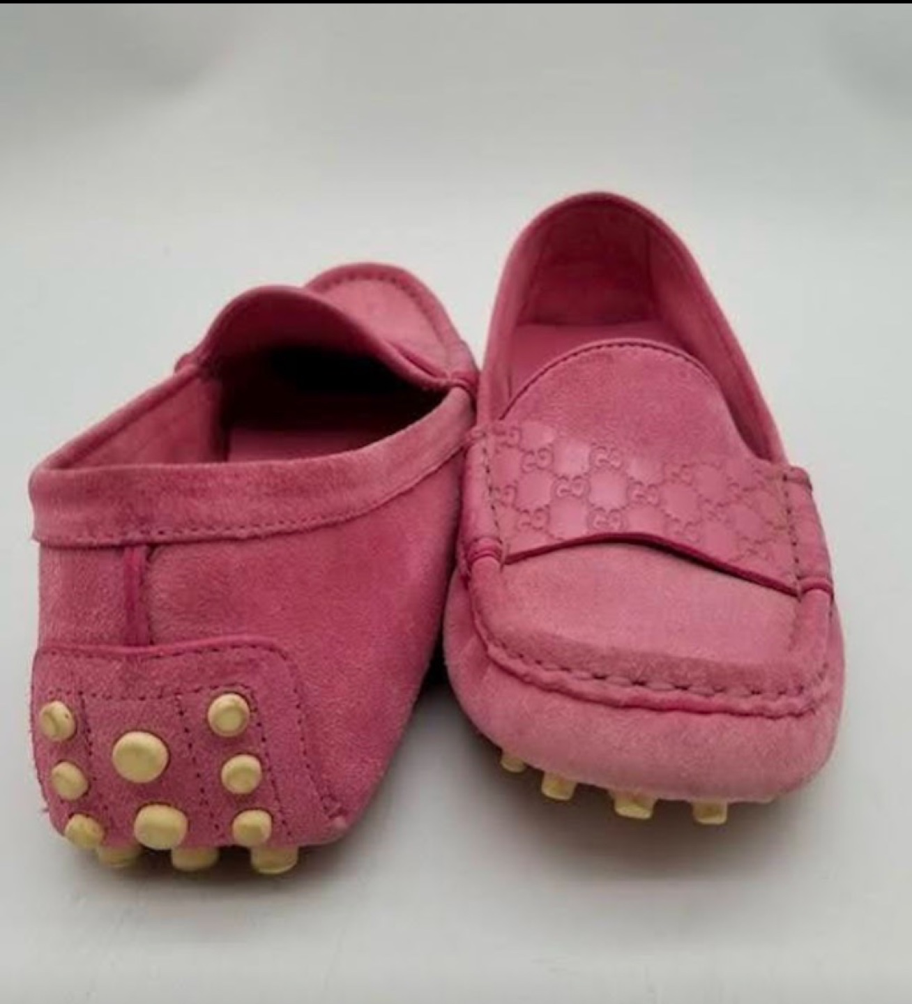 Gucci Pink Suede Loafer Flats Size 6 - photo 4