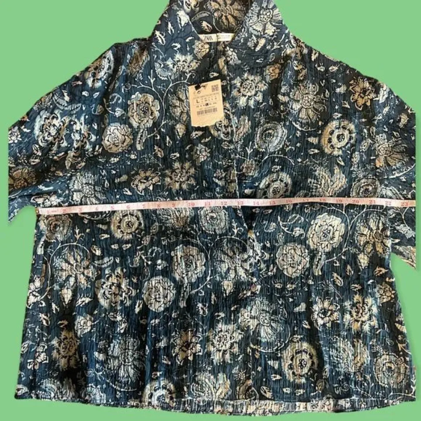 Zara Women's Floral Blouse Size Large image indicator(3)