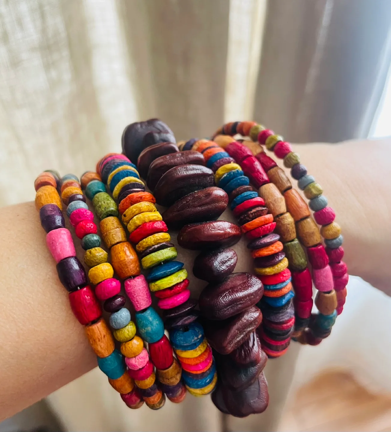 Colorful Wooden Beaded Bracelets image indicator(2)