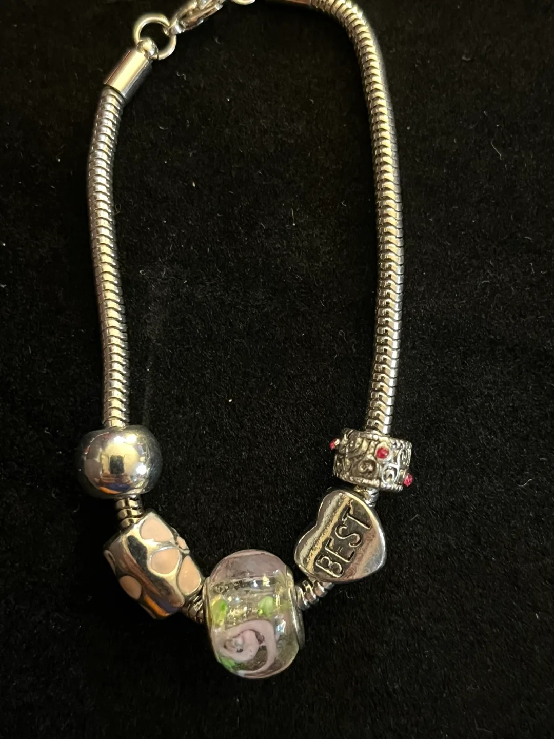 🏈Five Charm Bracelets with Murano  glass beads 🏈 image indicator(3)