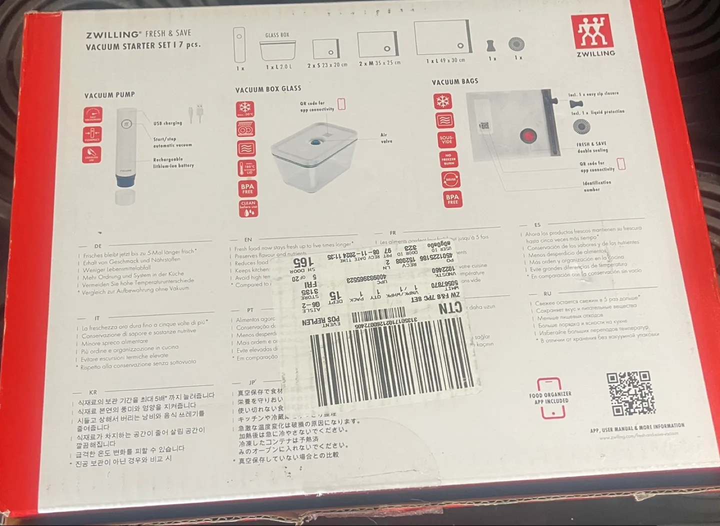 Zwilling Fresh and Save Vacuum Starter Set 7pcs BNIB image indicator(3)