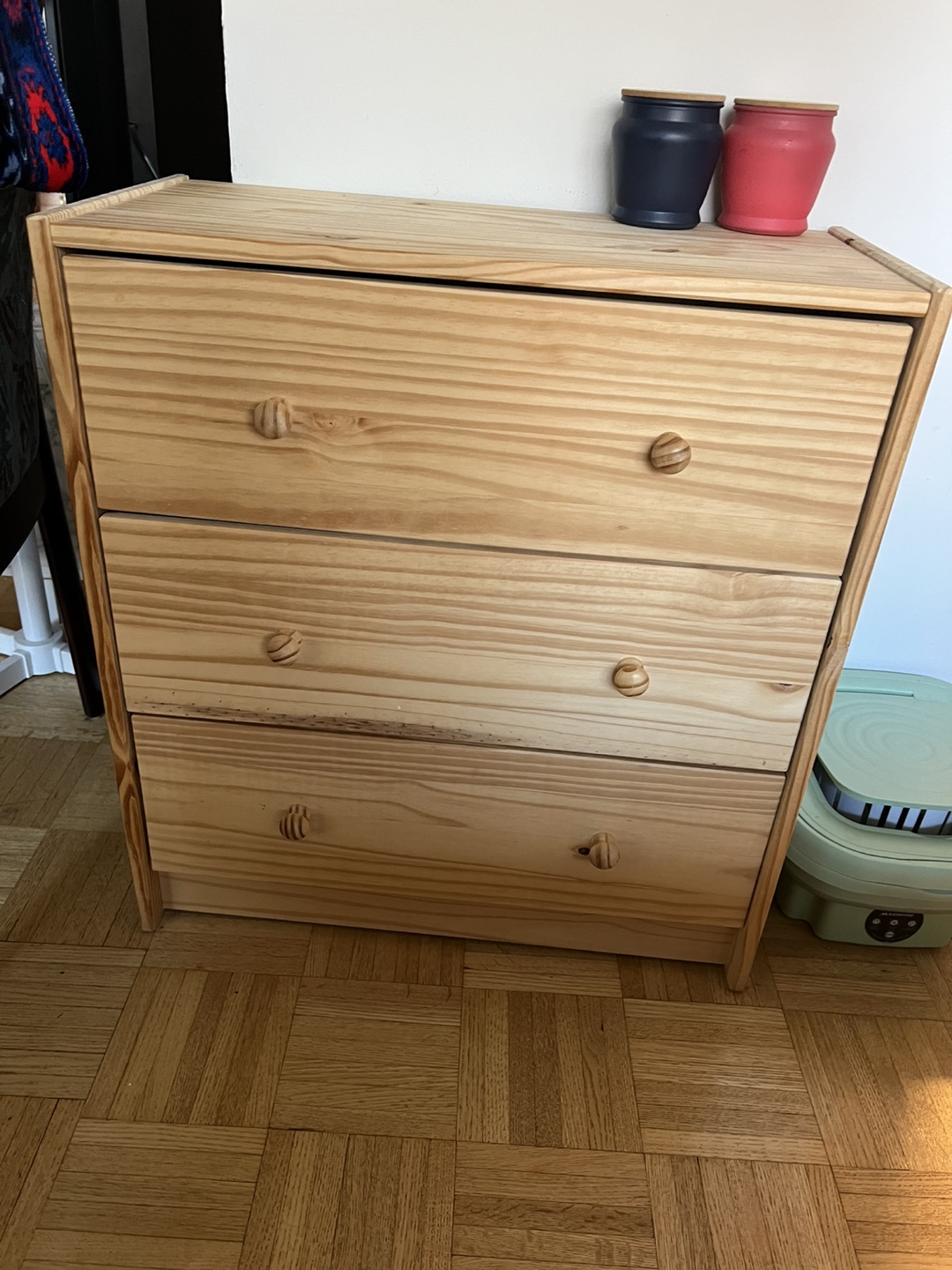 Three-Drawer Wooden Chest
