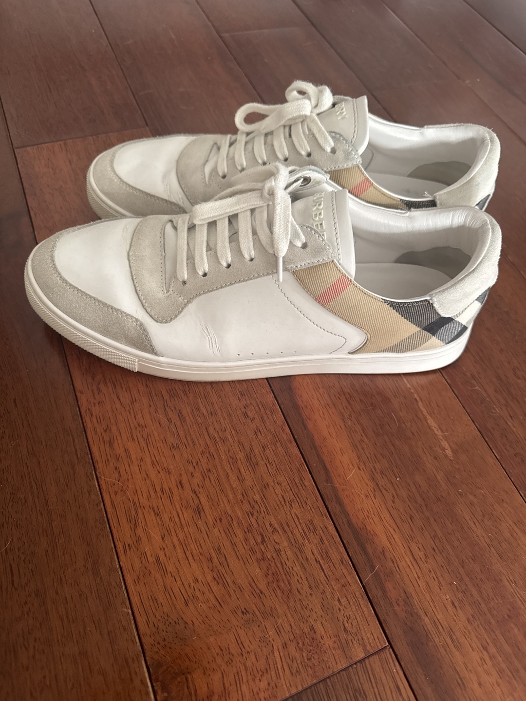 Burberry Men's White Leather Sneakers Size 44.5 - photo 2