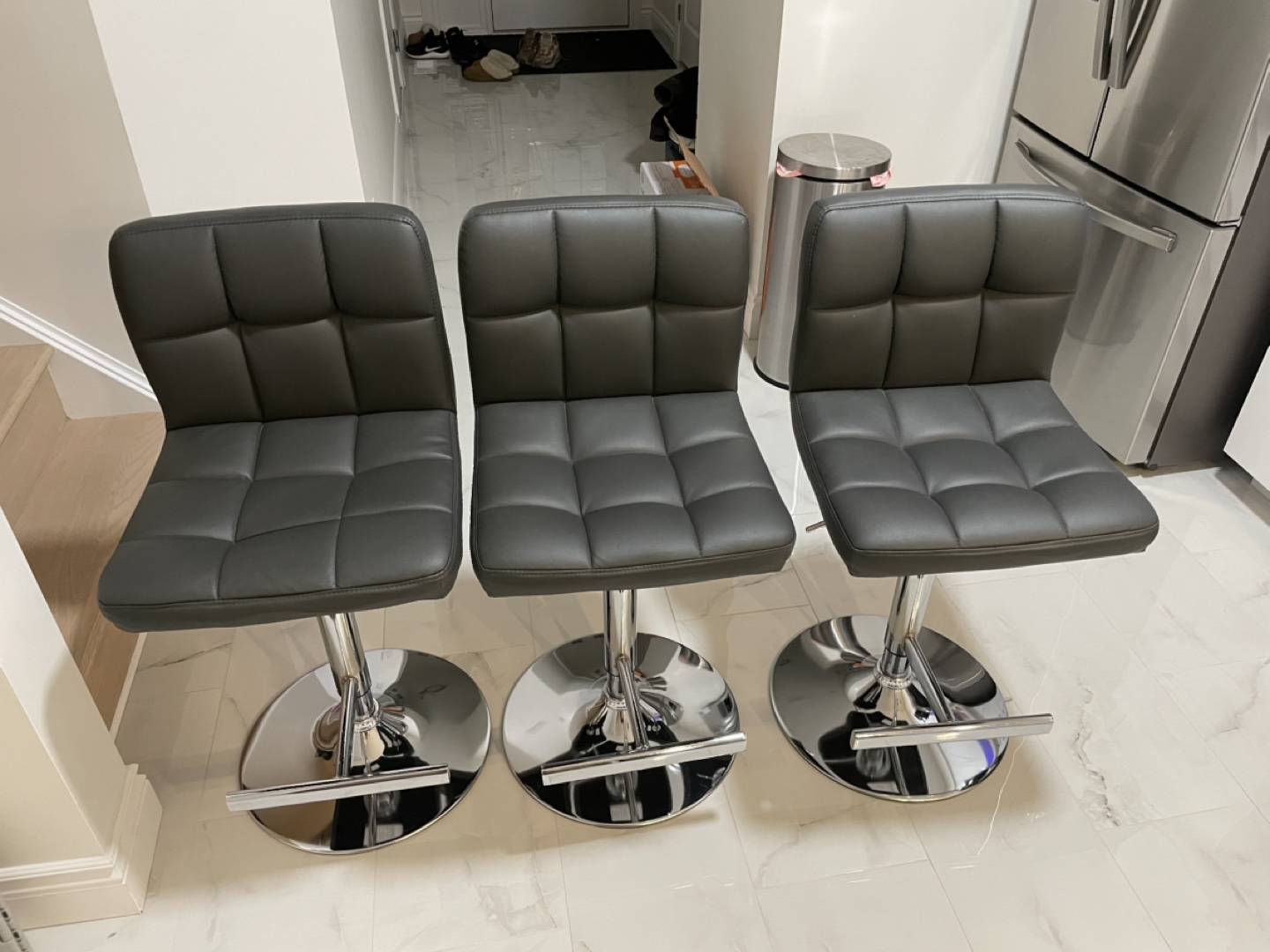 Three Grey Bar Stools - photo 2
