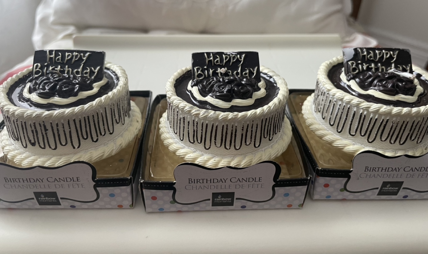 New! Three Birthday Cake Candles