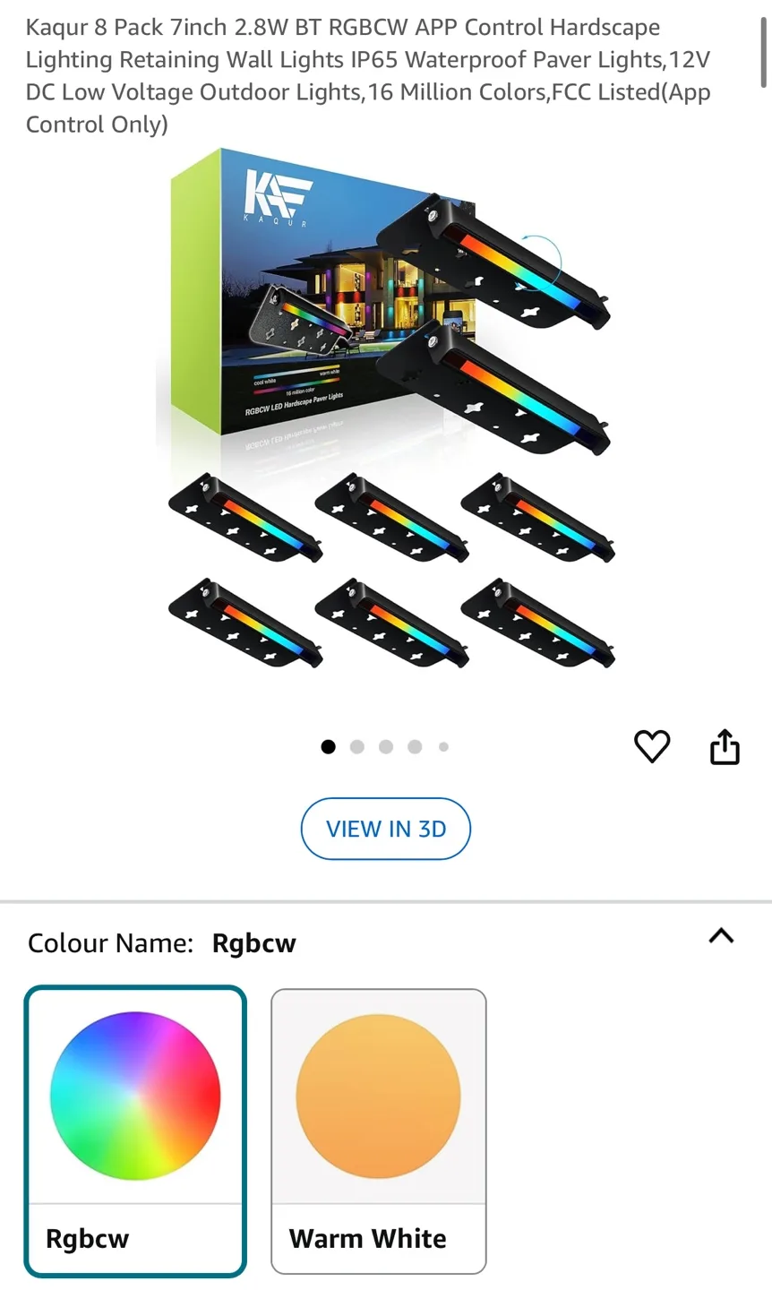 8Pack 7inch 2.8W BT RGBCW Hardscape Lighting IP65 Waterproof image indicator(3)