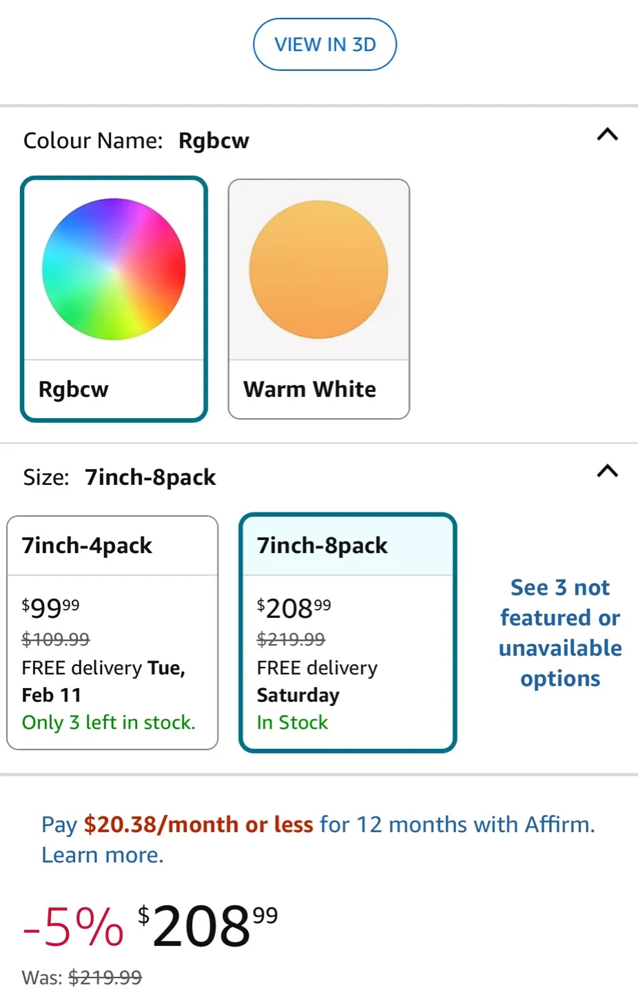 8Pack 7inch 2.8W BT RGBCW Hardscape Lighting IP65 Waterproof image indicator(2)