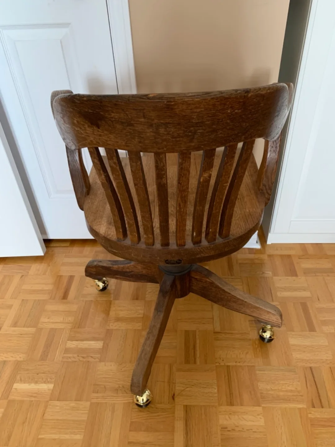 Antique Wooden Swivel Office Chair image indicator(3)