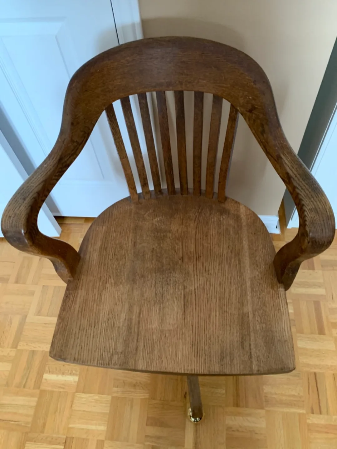 Antique Wooden Swivel Office Chair image indicator(2)