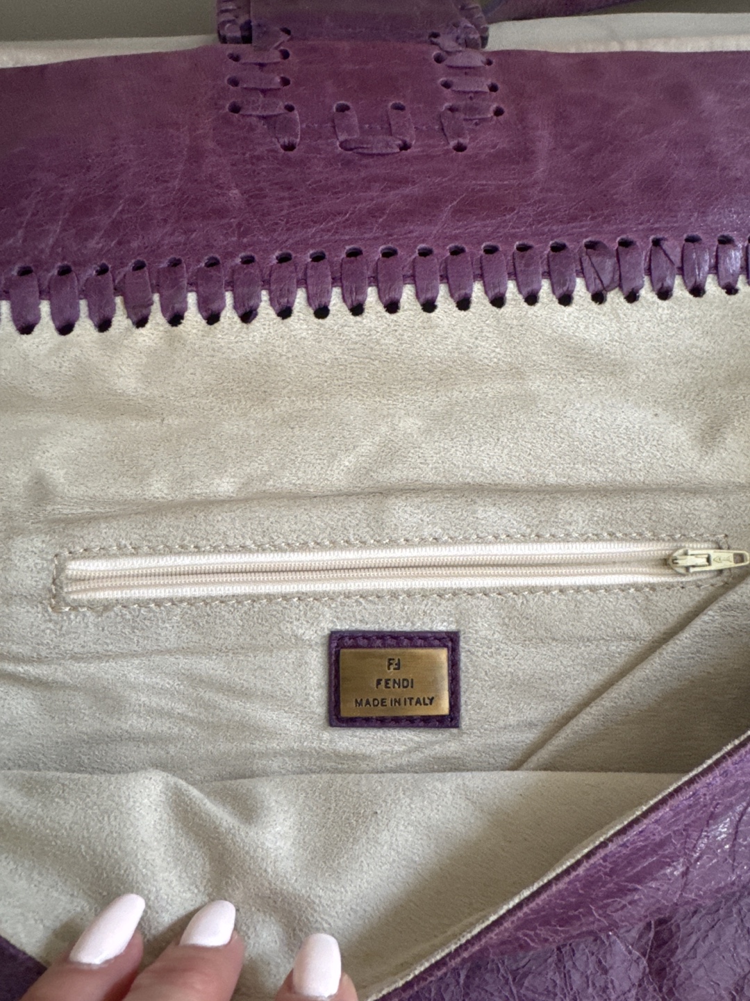 Fendi Purple Leather Shoulder Bag - photo 2
