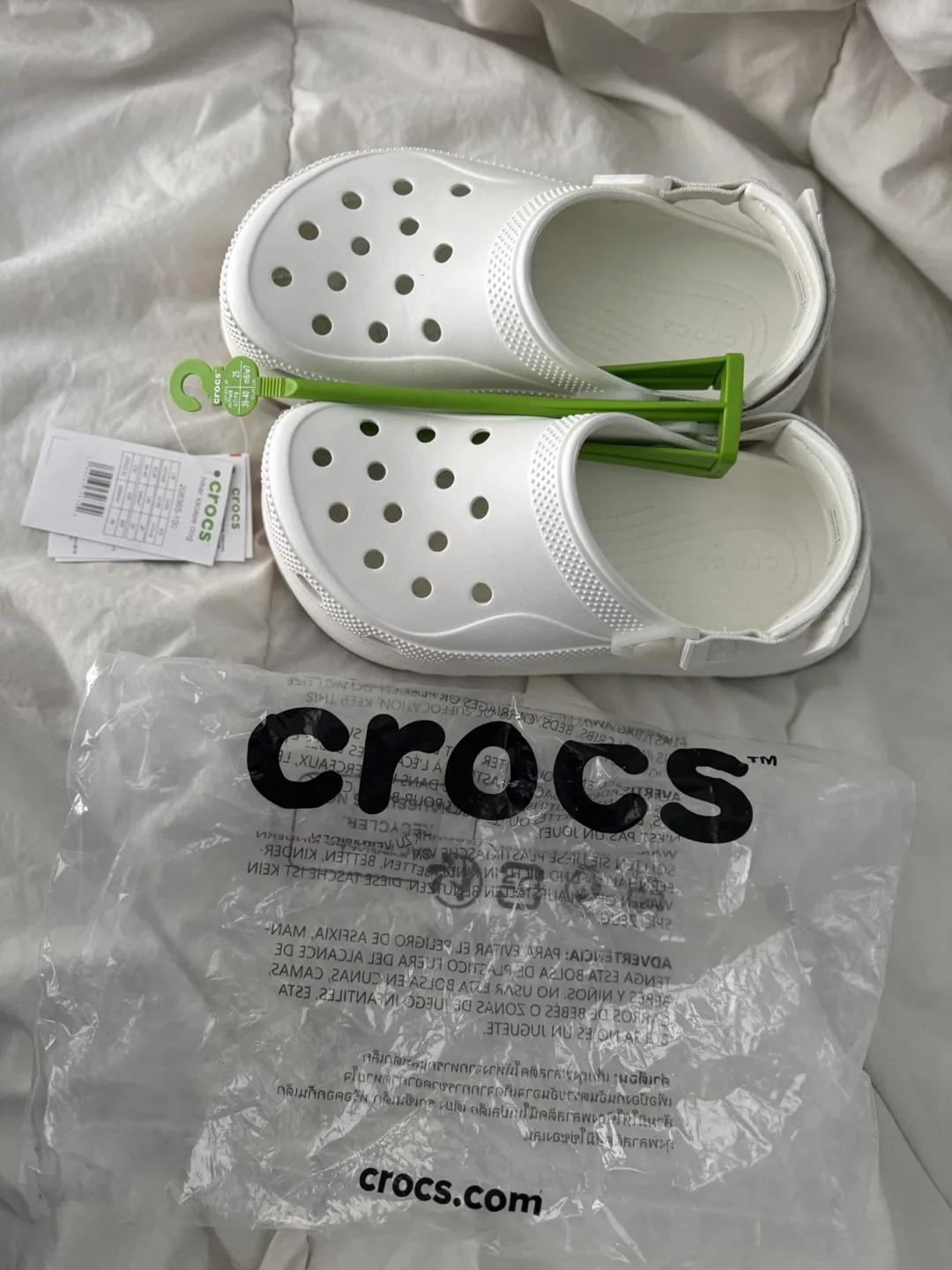 White Crocs Platform Clogs M7/W9 image indicator(3)