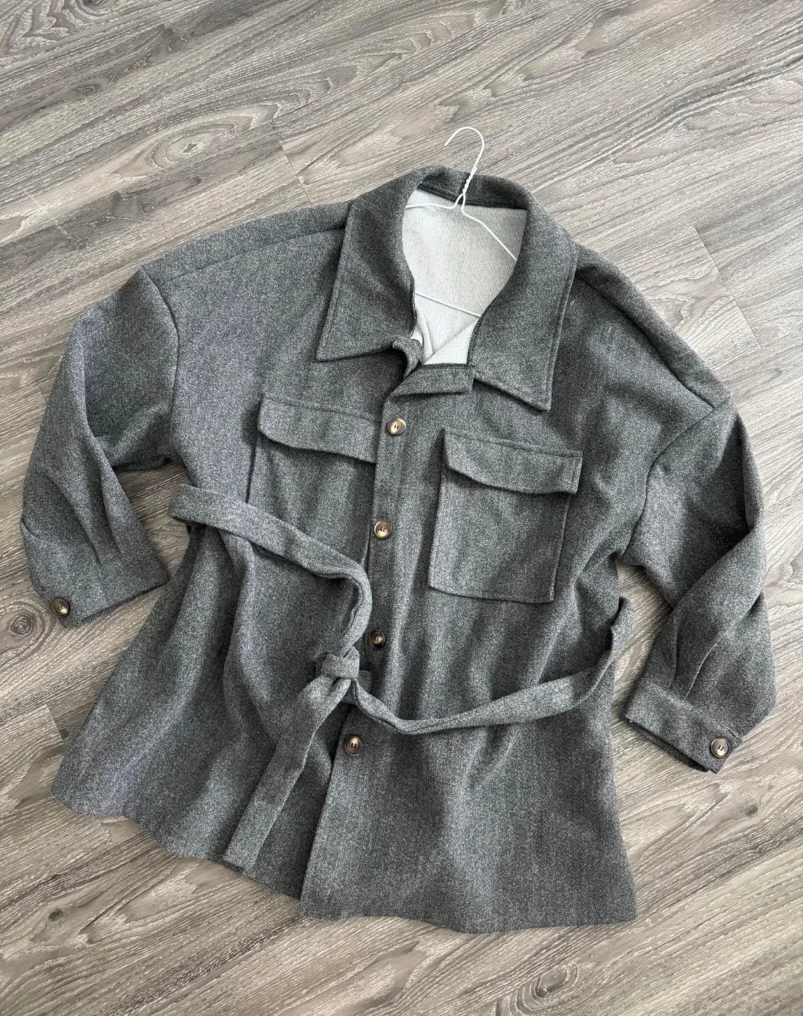 SHEIN LUNE Plus Size Belted Overcoat image indicator(2)