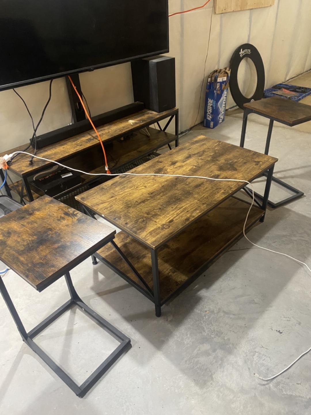 Rustic Industrial Coffee Table Set