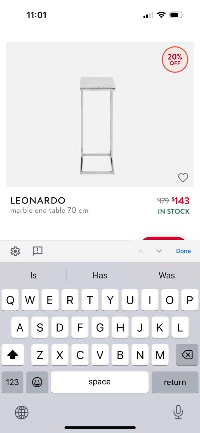 Leonardo Marble End Table - 70cm - photo 3