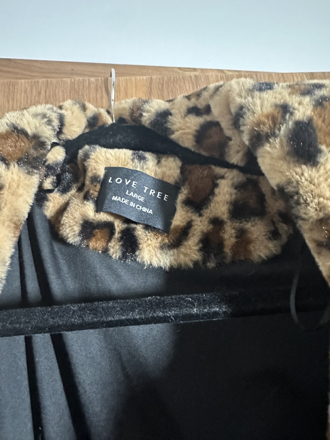 Love Tree Leopard Print Faux Fur Coat - Size Large - photo 2