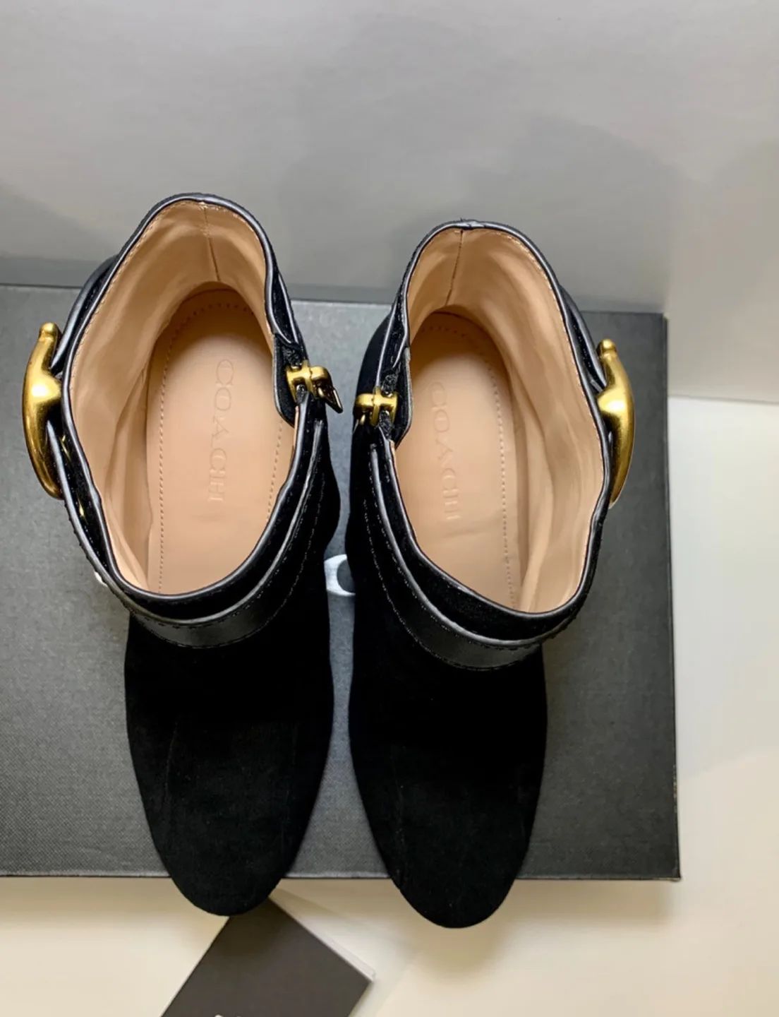 Coach Dara Bootie Black Suede Zip Up image indicator(4)