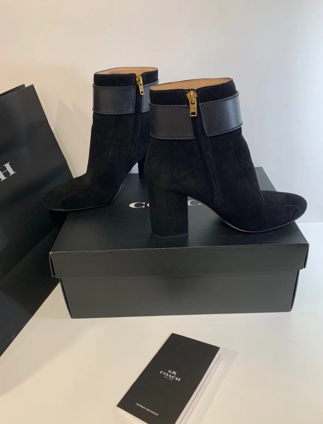 Coach Dara Bootie Black Suede Zip Up image indicator(2)