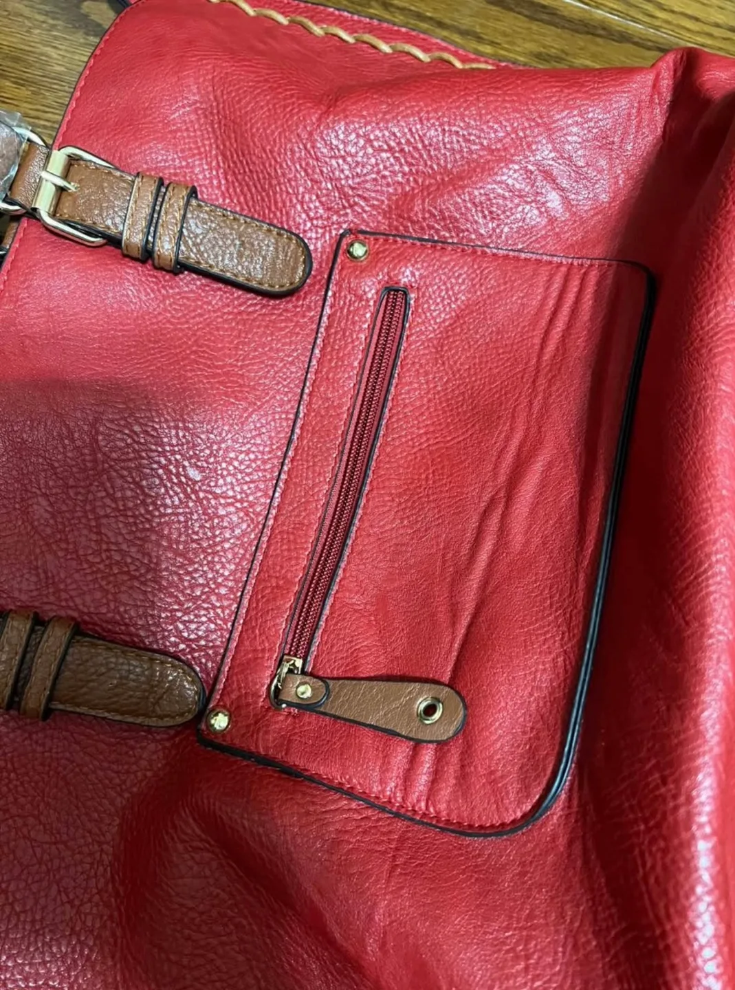 New Red Tote Bag Set with Matching Pouch image indicator(2)