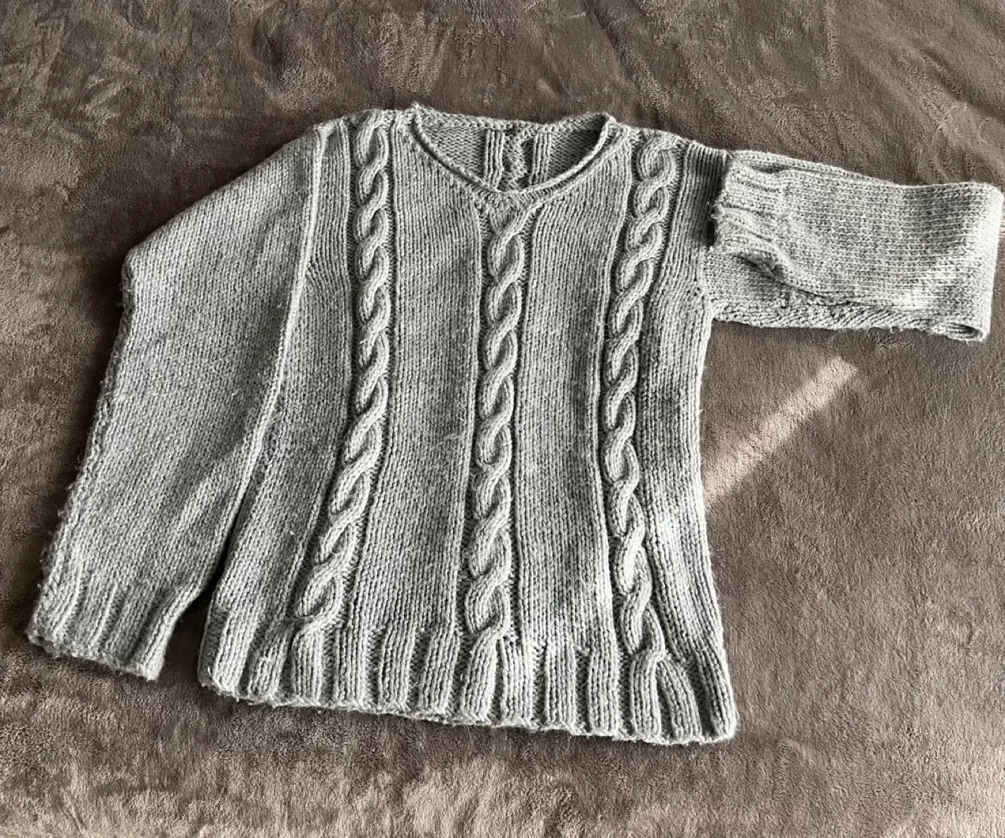Grey Cable Knit Sweater