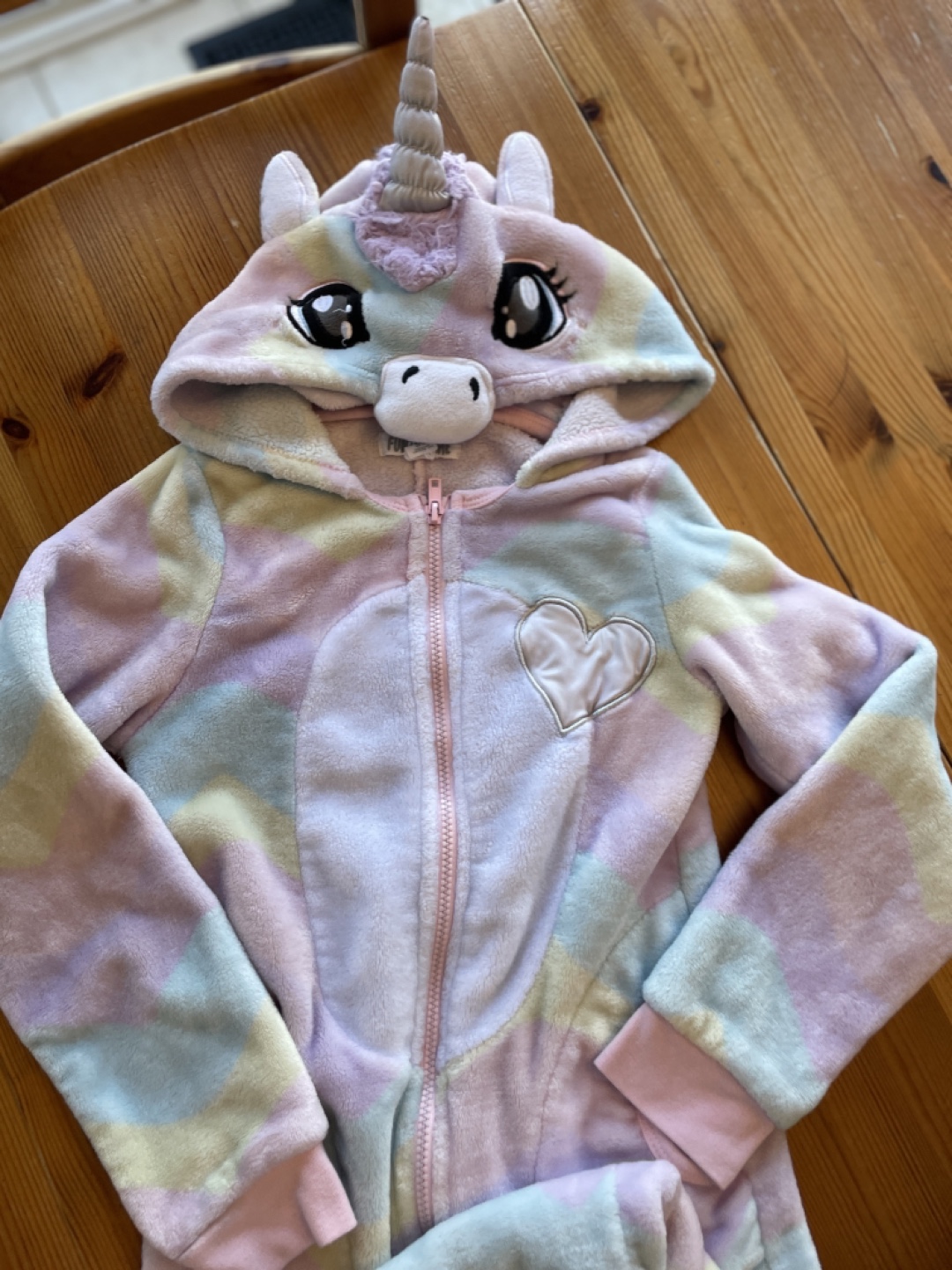 Girls Unicorn Fleece Onesie Pajamas  🏈 - photo 2