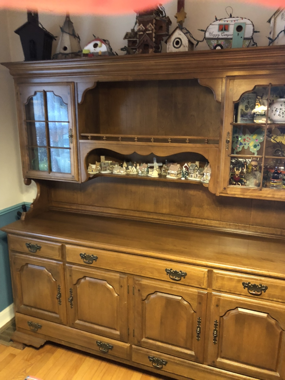 Vintage Wooden Hutch Buffet Server - photo 2