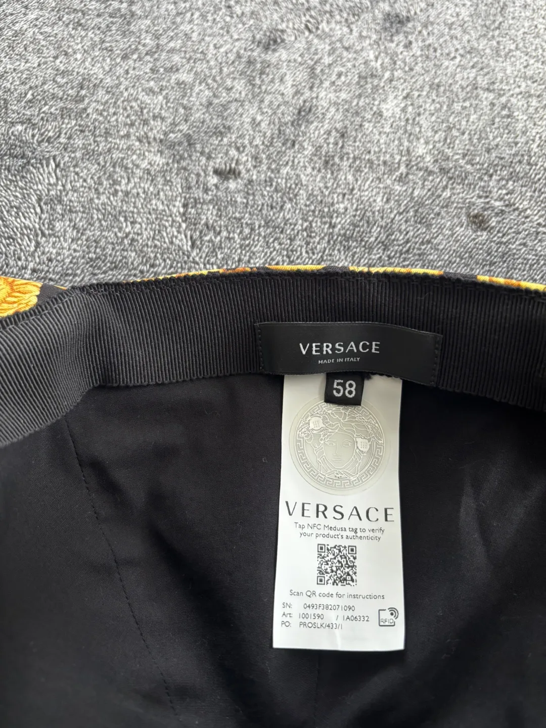 Versace Beige & Black Barocco Cap image indicator(5)