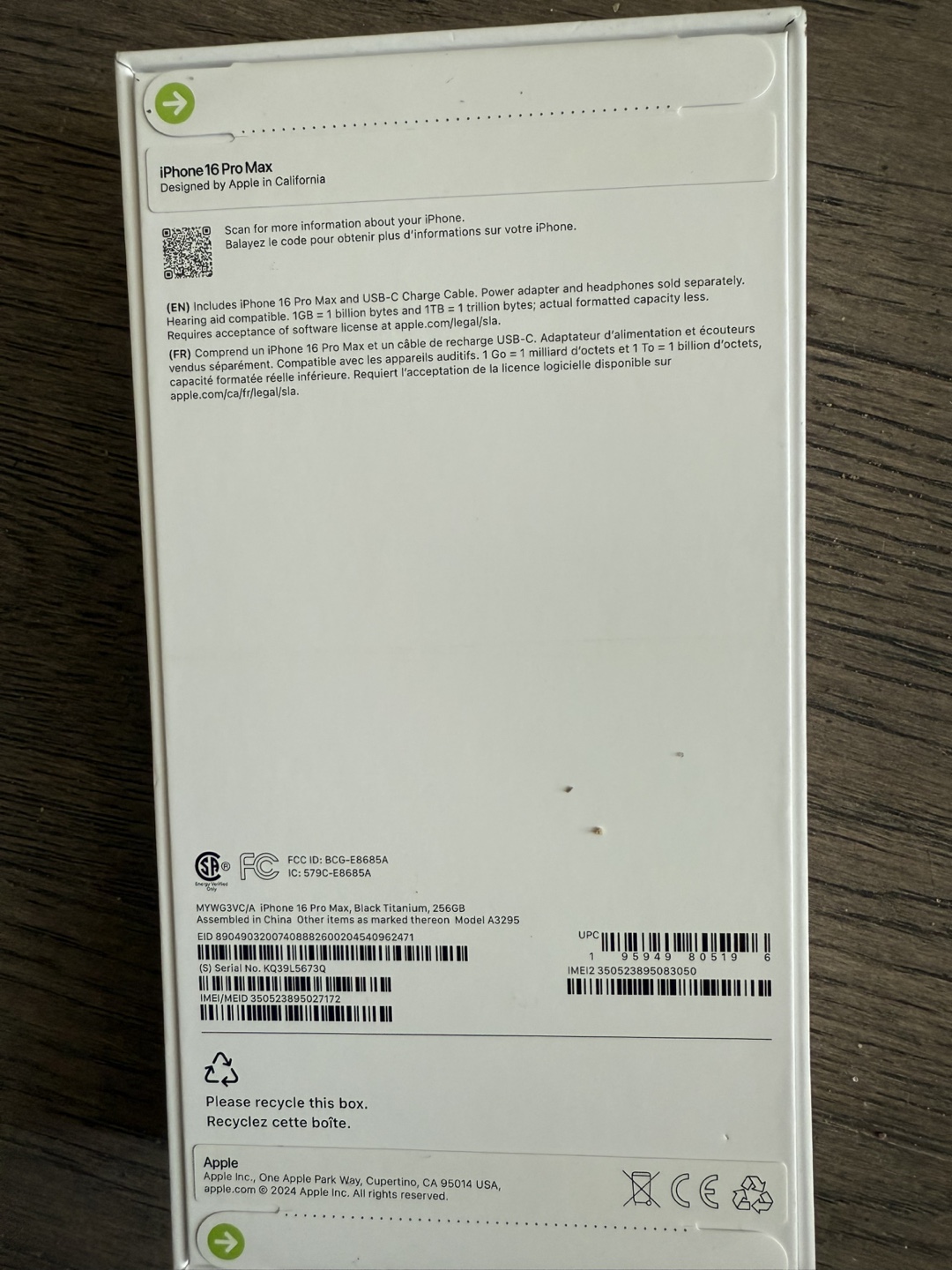 New iPhone 16 Pro Max Box - photo 2
