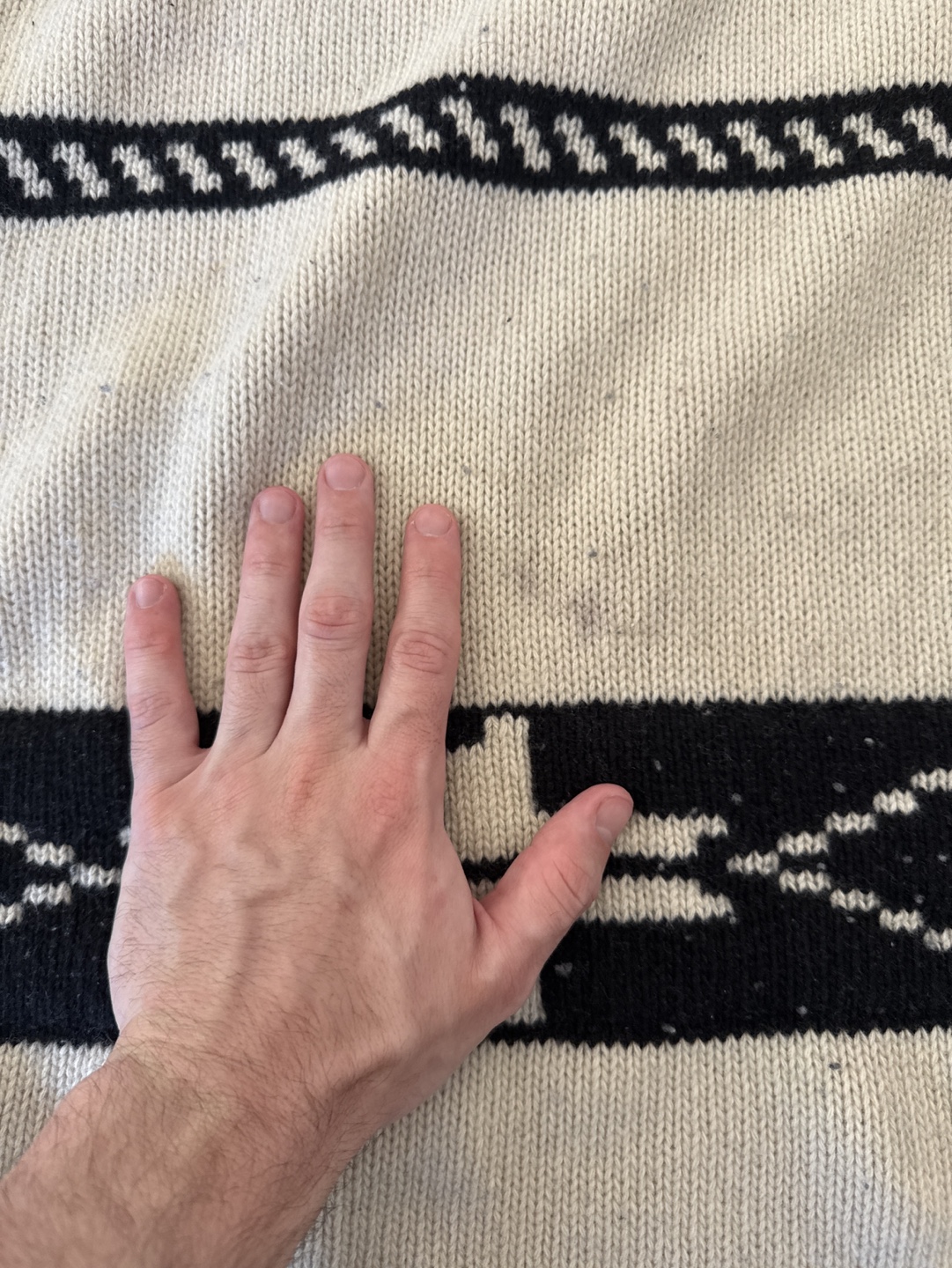 Cream and Black Knit Throw Blanket Ralph Lauren - photo 3