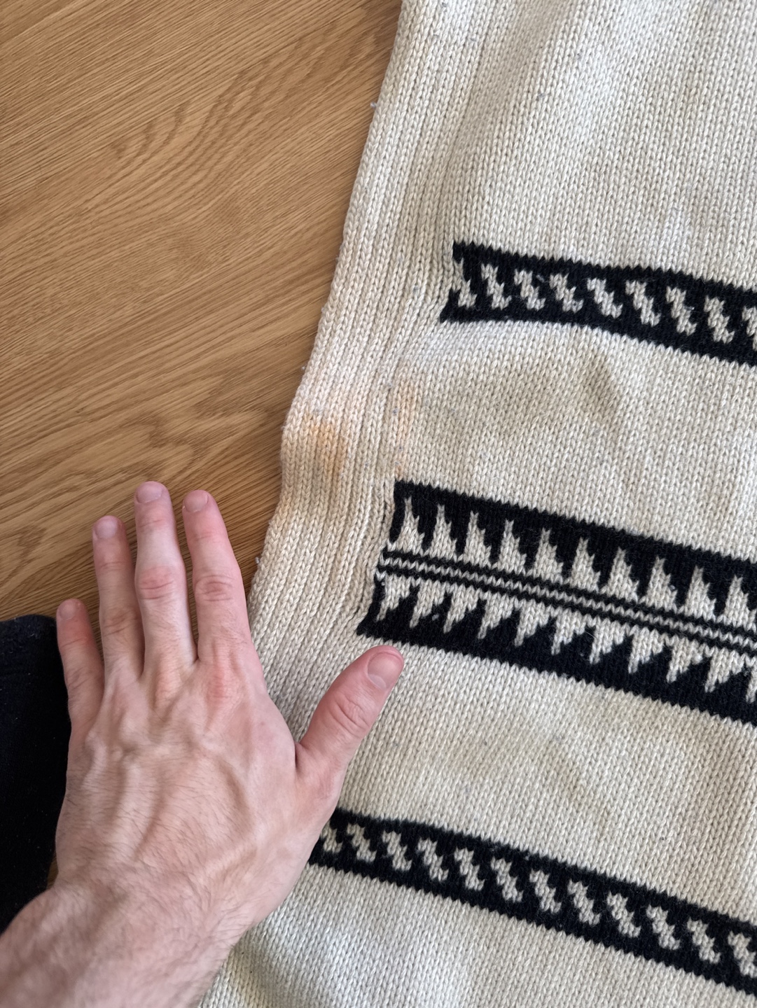 Cream and Black Knit Throw Blanket Ralph Lauren - photo 2