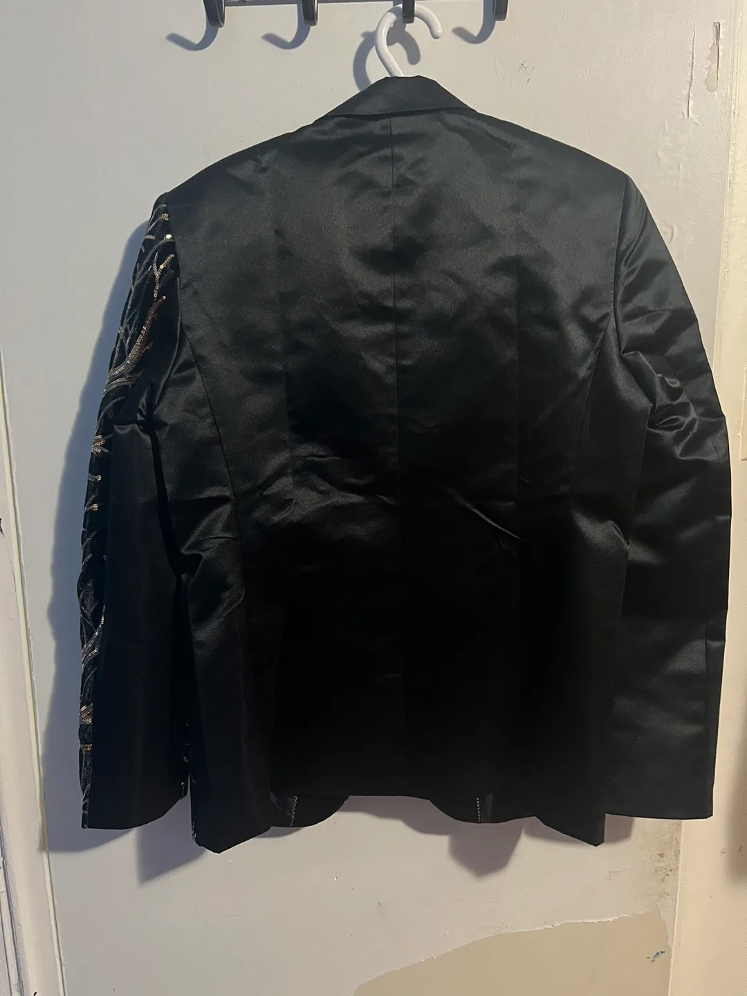 Men's Black Blazer with Gold Sequins - Size L image indicator(3)
