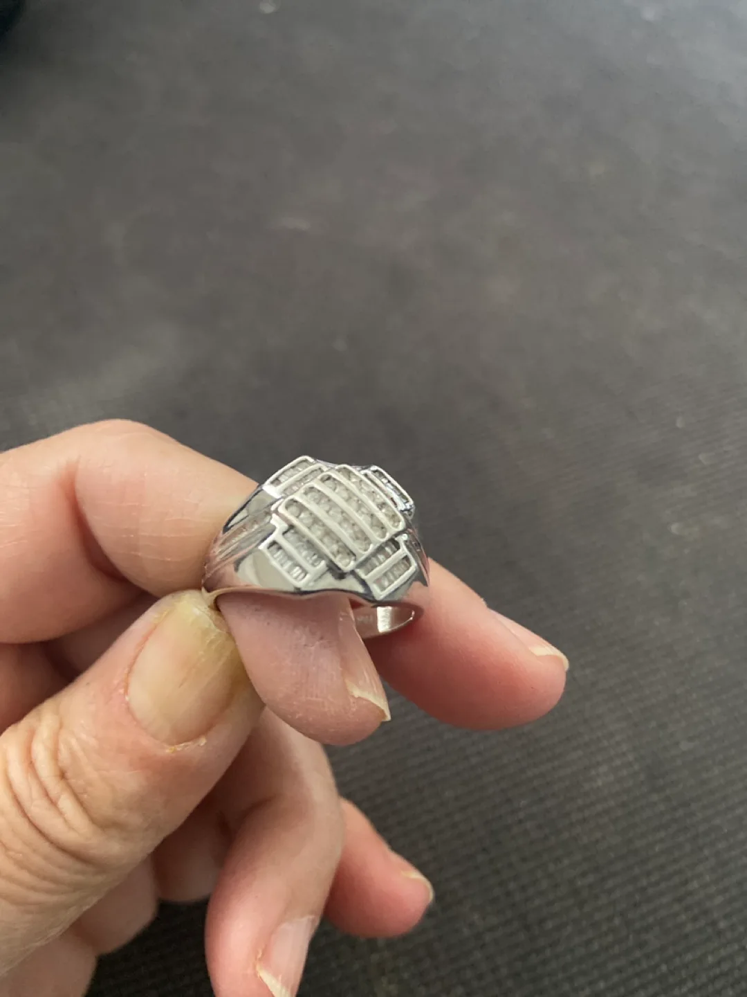 Men's Diamond Ring - 10K White Gold thumbnail