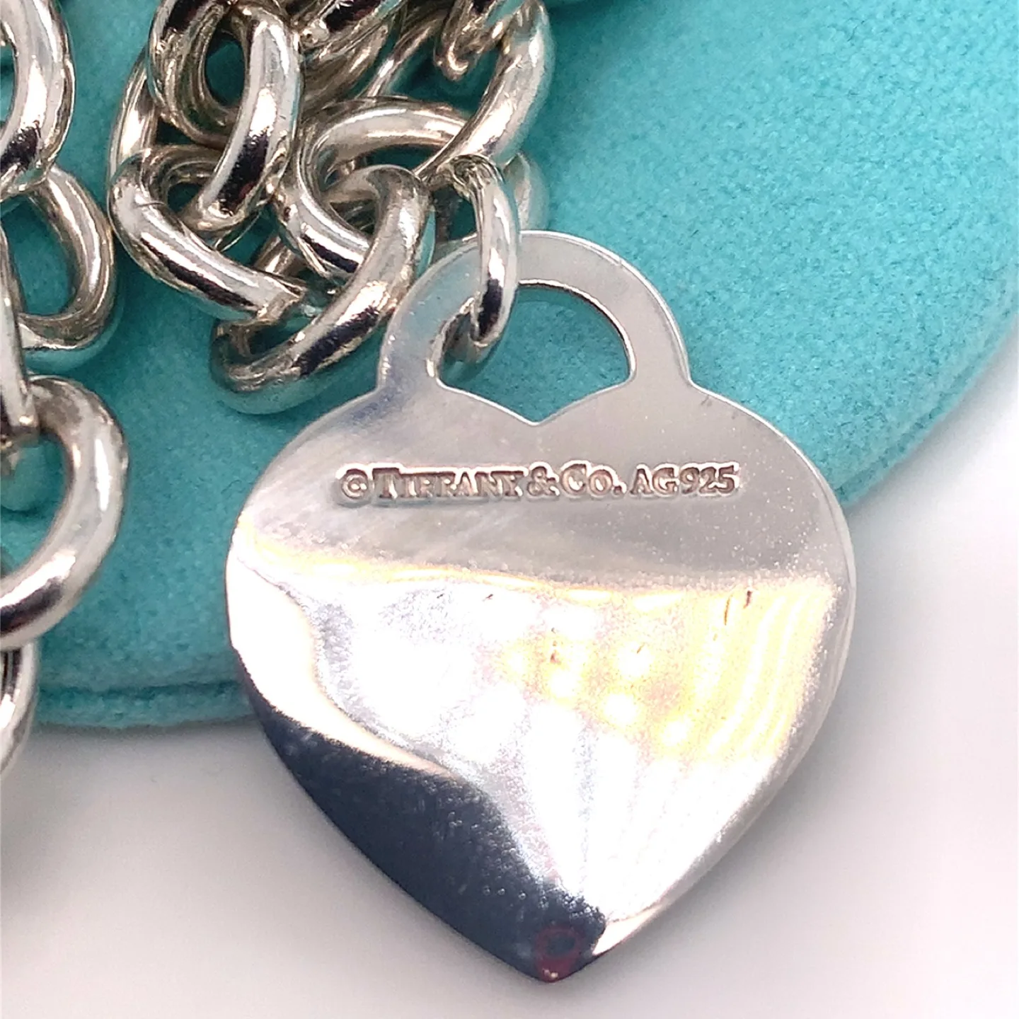 Tiffany & Co. 925 Sterling Silver Heart Tag Necklace image indicator(3)