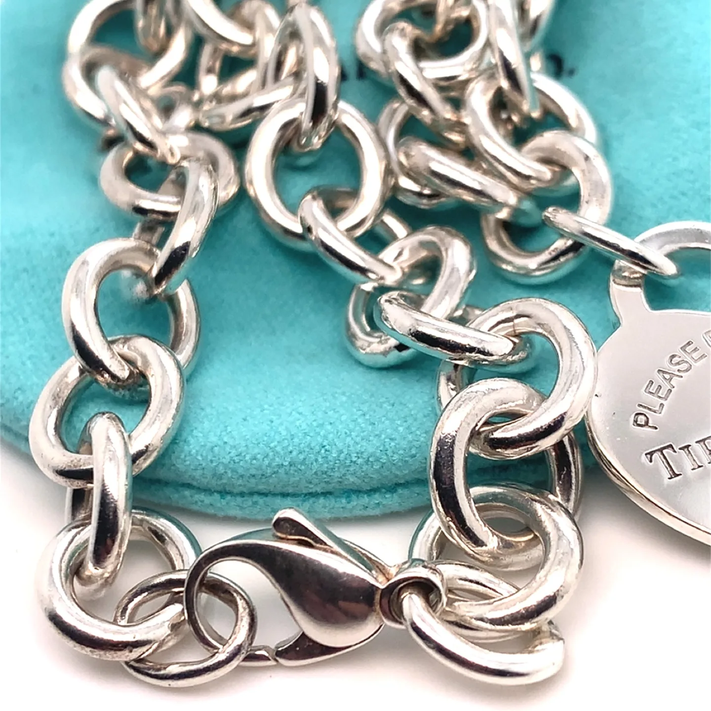 Tiffany & Co. 925 Sterling Silver Heart Tag Necklace image indicator(5)