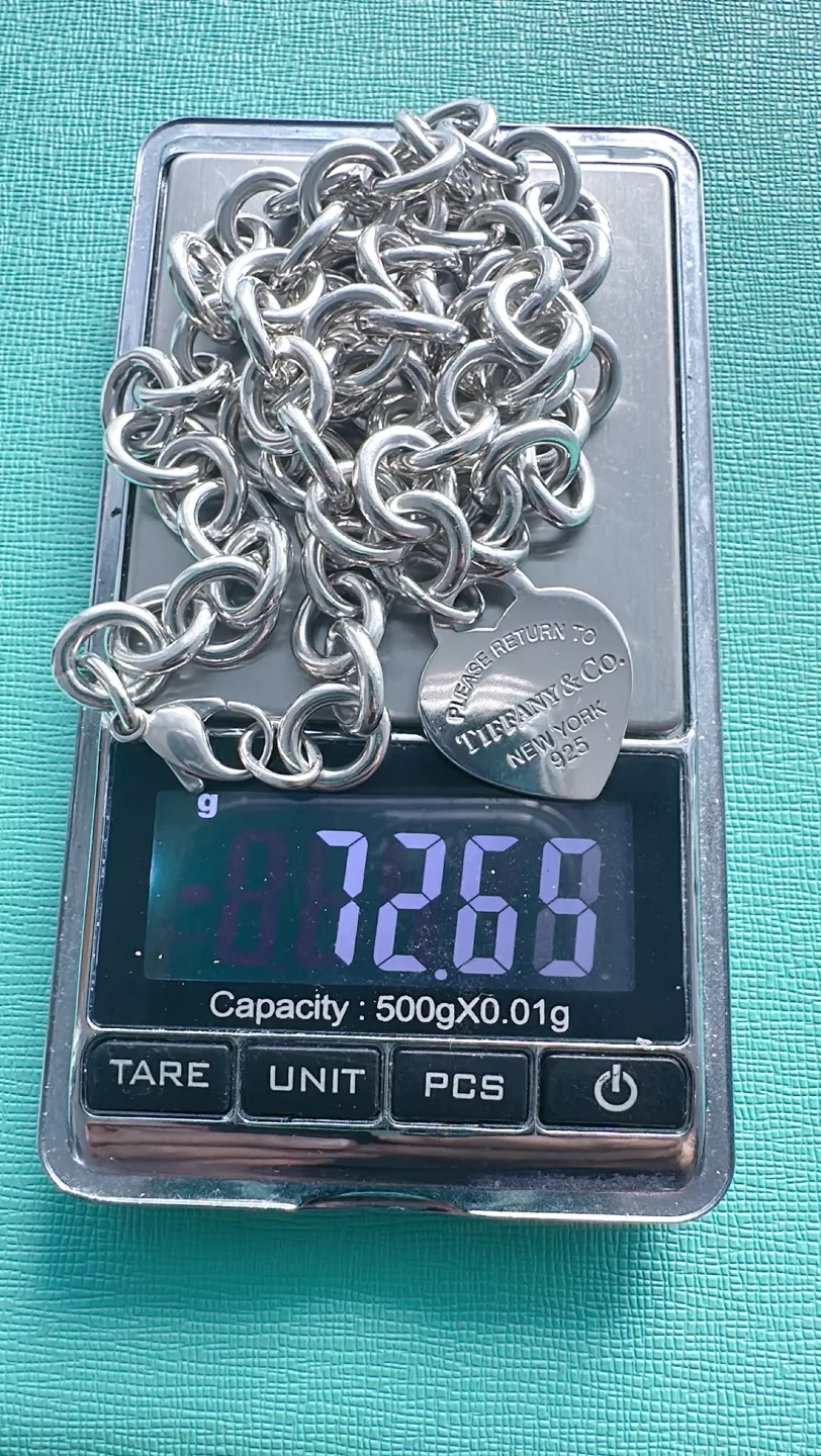 Tiffany & Co. 925 Sterling Silver Heart Tag Necklace image indicator(7)