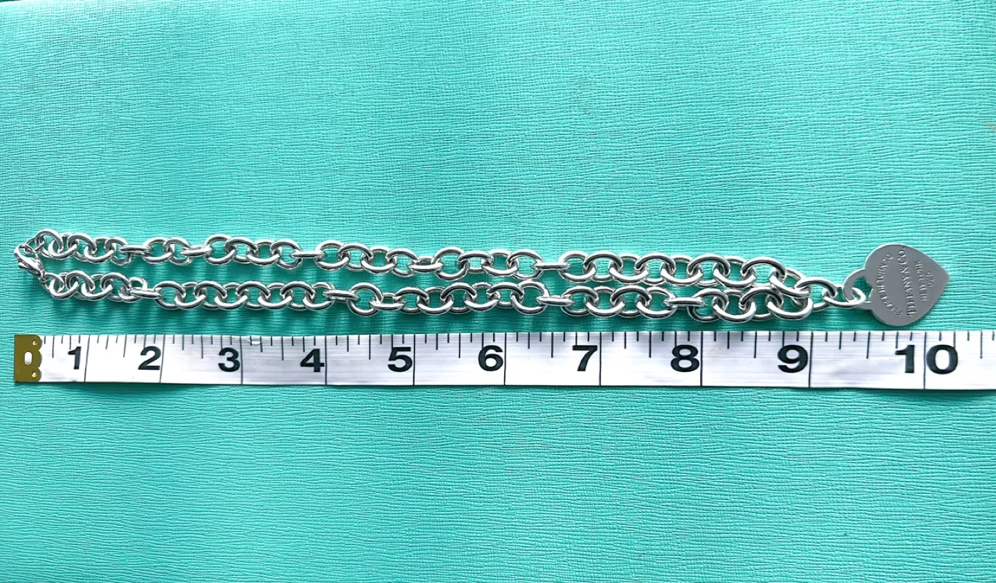 Tiffany & Co. 925 Sterling Silver Heart Tag Necklace image indicator(10)