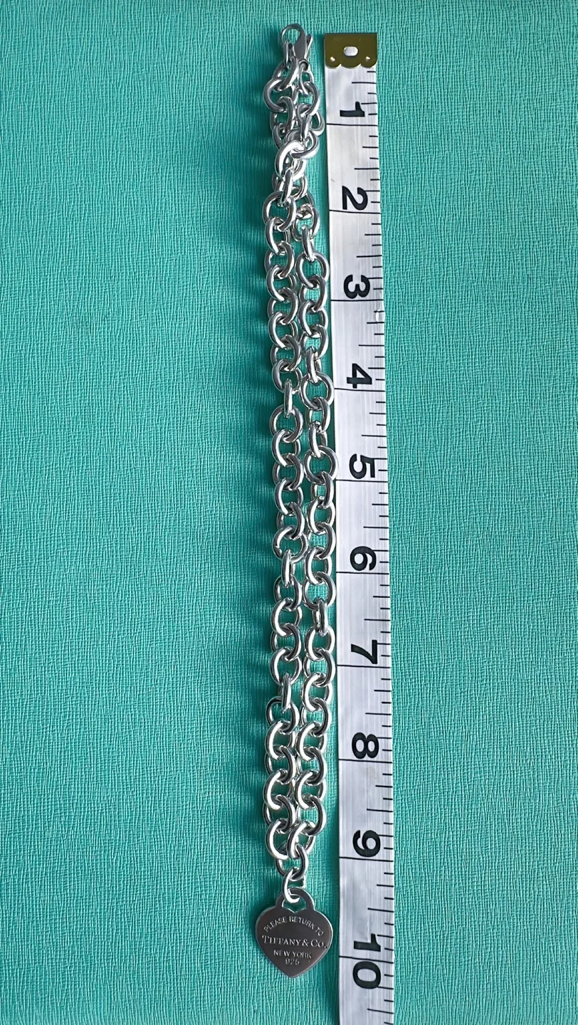 Tiffany & Co. 925 Sterling Silver Heart Tag Necklace image indicator(8)