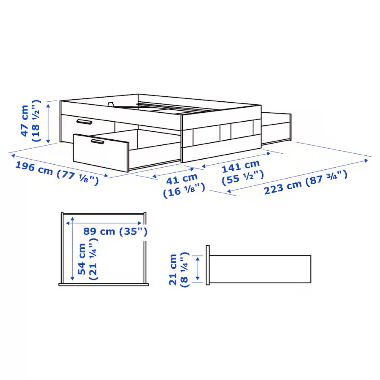 IKEA Bed Frame with Storage Queen - photo 4