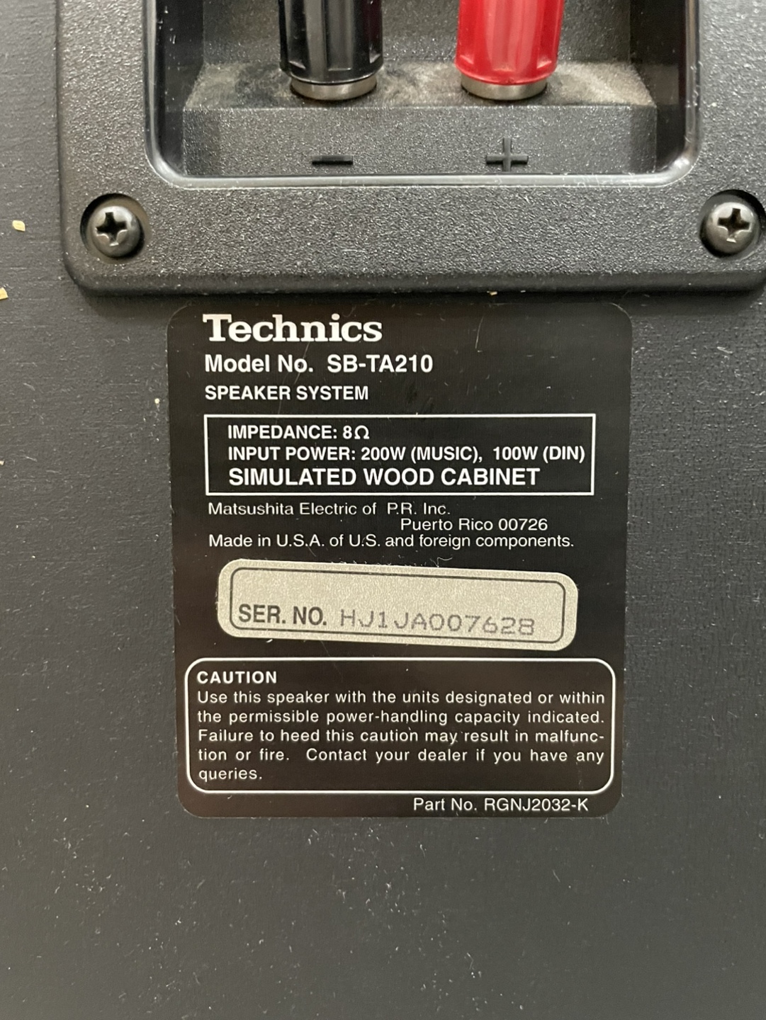 Technics SB-TA210 Speakers - photo 5