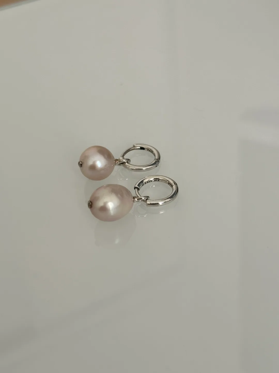 Pandora Treated Freshwater Cultured Baroque Pearl Hoop Earrings image indicator(3)