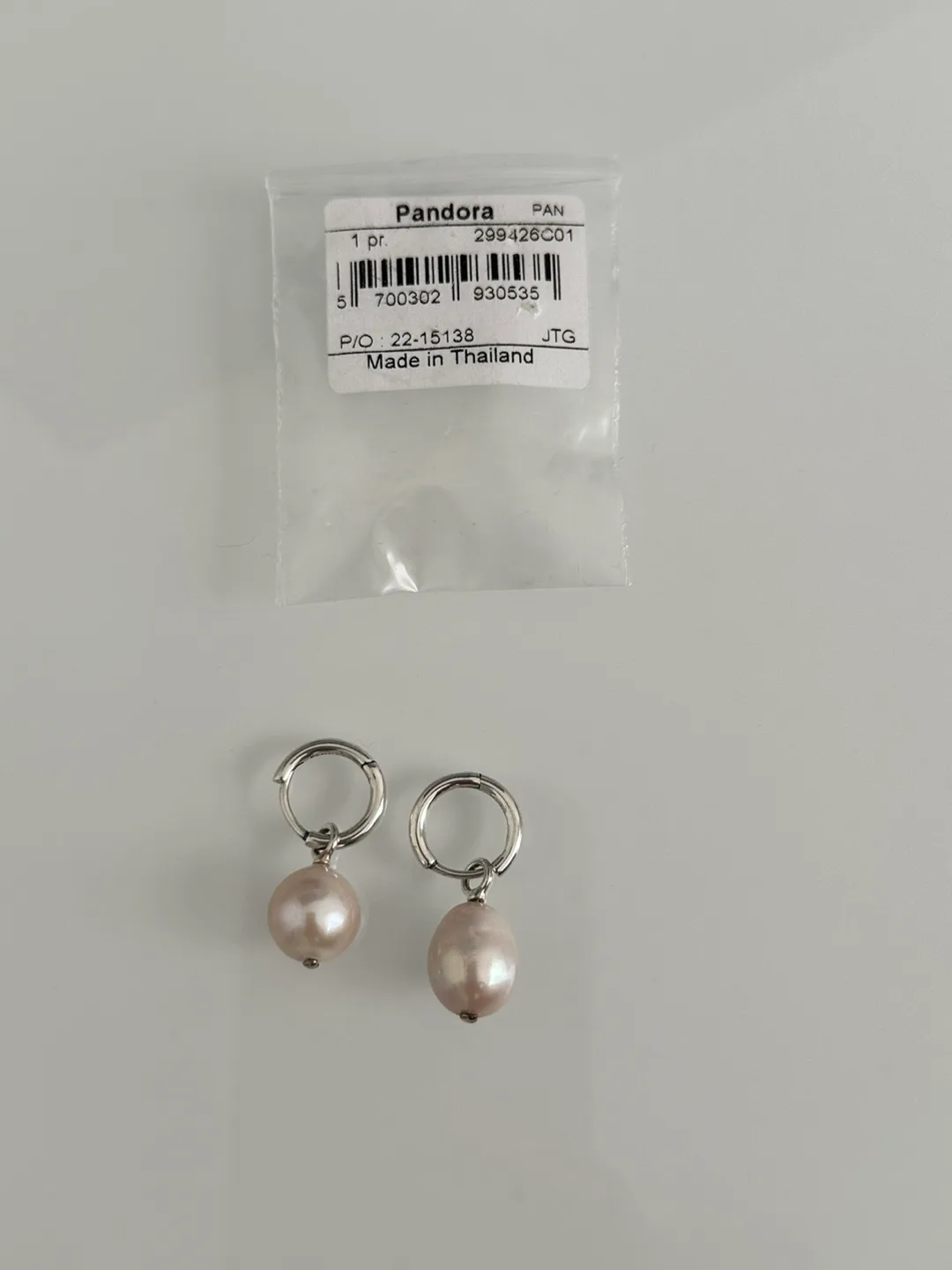 Pandora Treated Freshwater Cultured Baroque Pearl Hoop Earrings image indicator(5)