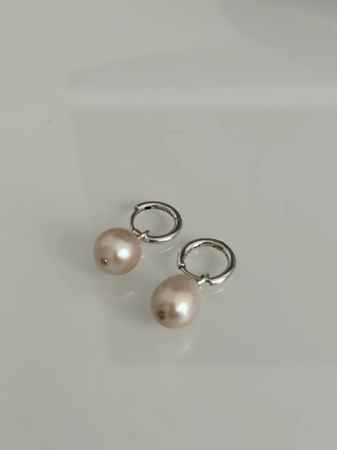 Pandora Treated Freshwater Cultured Baroque Pearl Hoop Earrings image indicator(2)