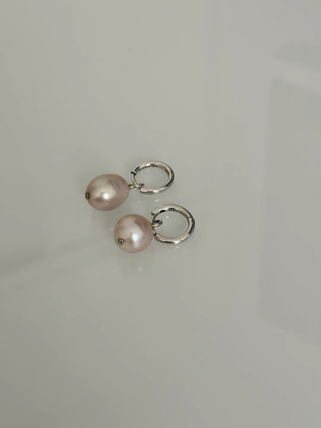 Pandora Treated Freshwater Cultured Baroque Pearl Hoop Earrings image indicator(4)