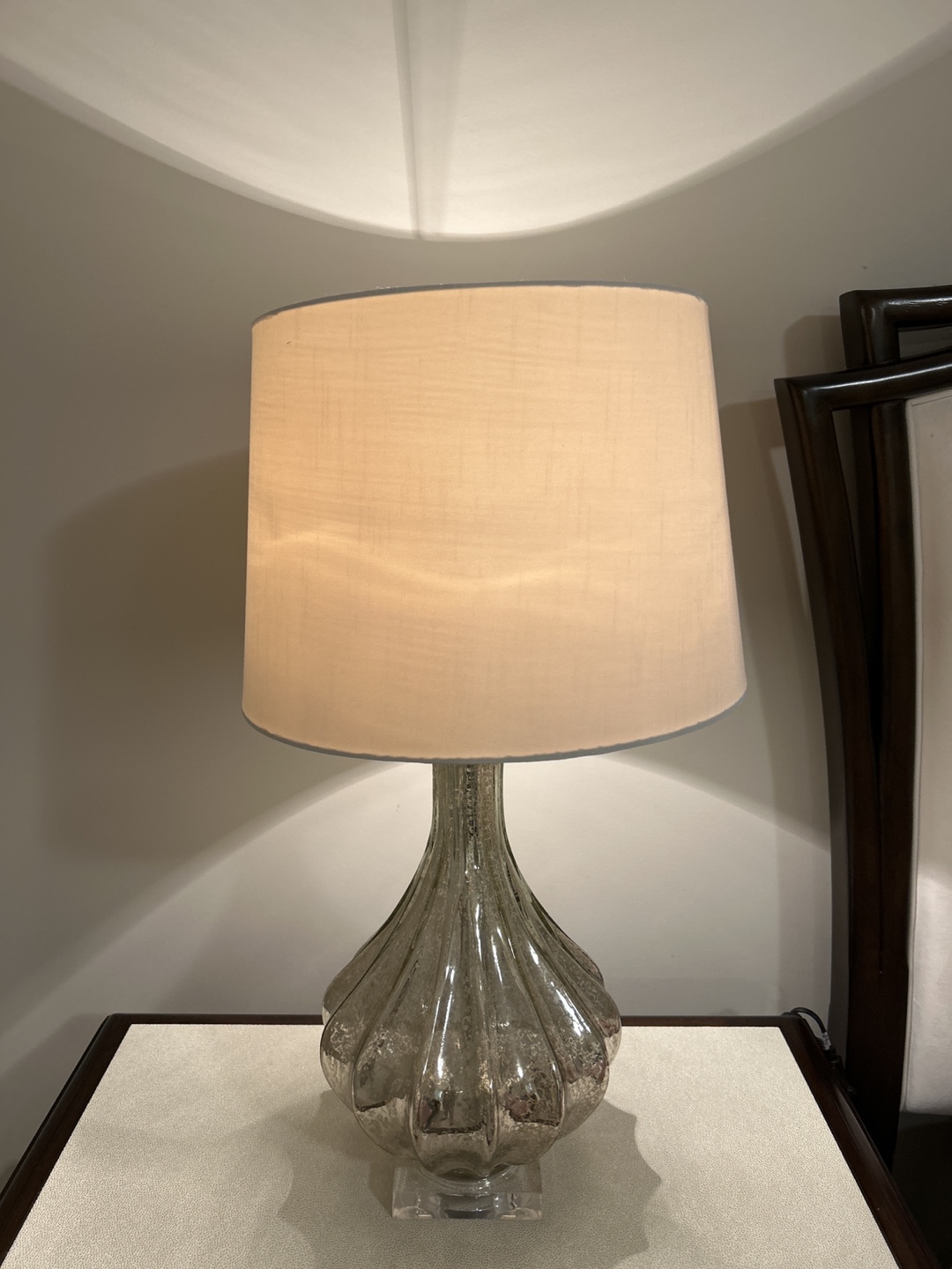 Elegant Silver Mercury Glass Table Lamp