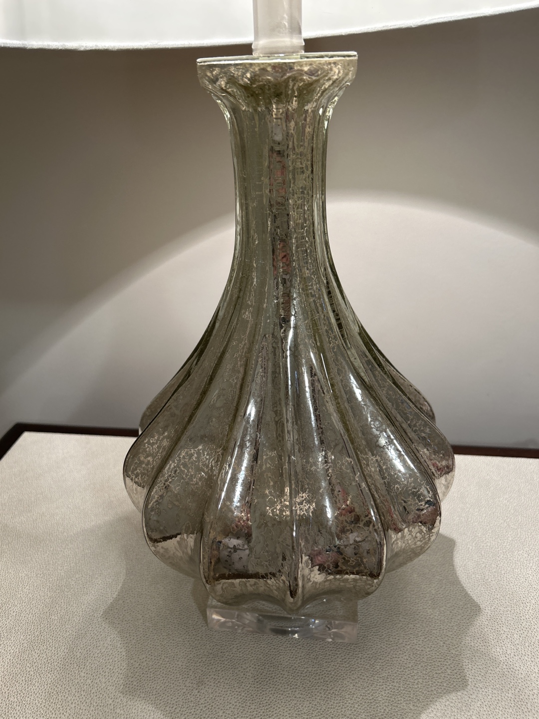 Elegant Silver Mercury Glass Table Lamp - photo 2